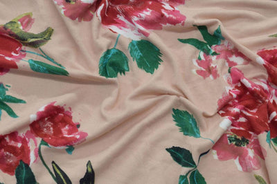 Double Brushed Floral on Blush 5 YARDS