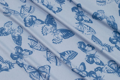 Double Brushed Butterfly Blue Print 3 YARD REMNANT